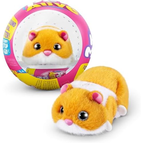 Pets Alive Hamstermania (Orange) by ZURU Hamster, Electronic Pet, 20+ Sounds Interactive, Hamster Ball Toy for Girls and Children