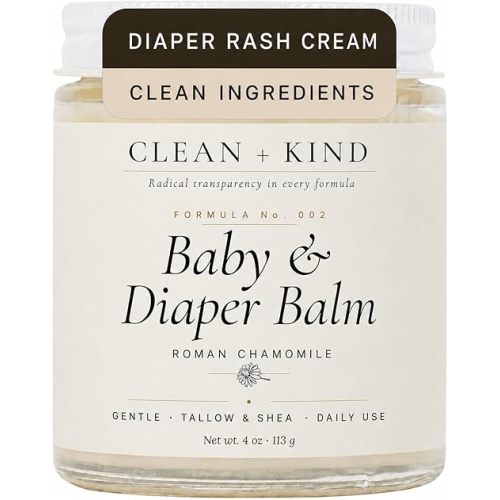 Organic Diaper Rash Cream – Multi-Use Tallow Baby Balm for Newborn Sensitive Skin, Cradle Cap, Eczema-Prone & Chapped Cheeks – Calendula, Shea & Chamomile – 4 oz