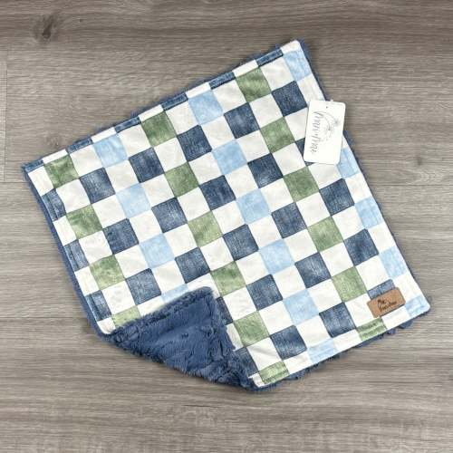 Blue/Green Checker Snuggle Blanket