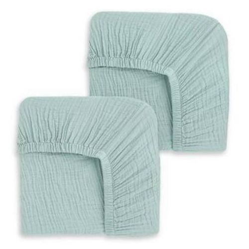 HALO 2pk 100% Organic Muslin Crib Fitted Sheets - Calm Sage