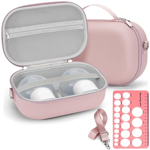 Wearable Breast Pump Bag for Hands-Free Breast Pumps, Hard Breast Pump Case for Momcozy/Willow/eufy/Security/Medela and More, Storage Bag for Pumping Travel Bag/Diaper Bag/Handbag (Pink)