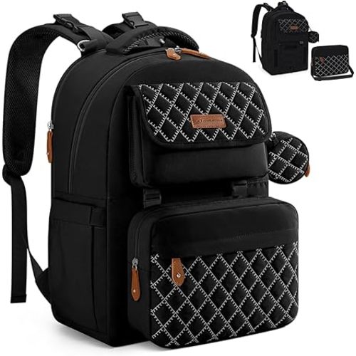 Maelstrom Diaper Bag Backpack, 45L Expandable Large Baby Bag for 2 Kids/Twins Baby Stuff, with Removable Cross Body Bottle Bag for Mom/Dad,Stylish Nappy Bag Gift for Boys/Girl-Black