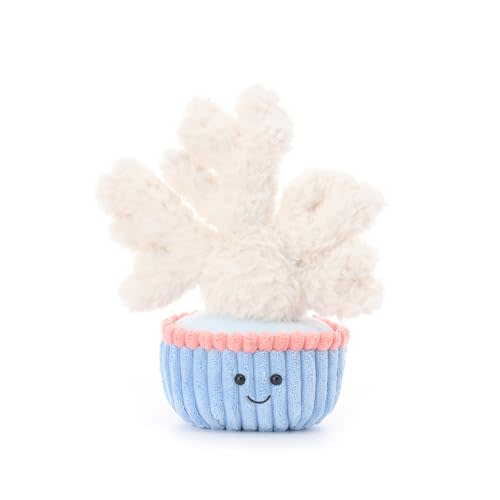 Apricot Lamb Potted Coral Plant Stuffed Animals Plush Toy for Kids, Soft Cute Plush Toys for Baby Girl and Boy, 9.5 Inches