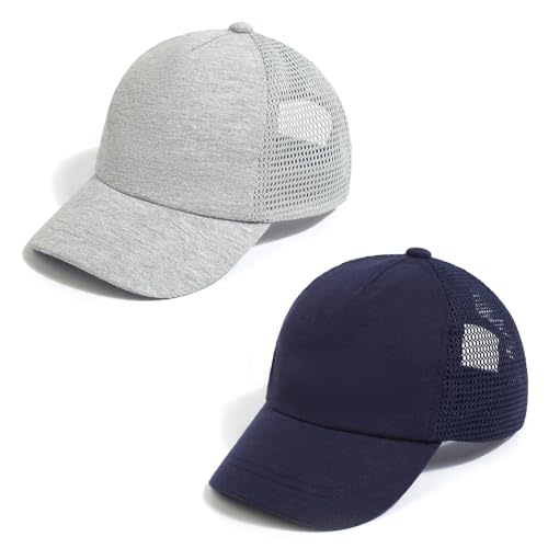Mesh Toddler Baseball Cap, Adjustable Breathable Sun Hat for Kids | Breathable mesh back, soft cotton polyester fabric, rear adjustable closure, sizes 0-8T for daily outdoor wear