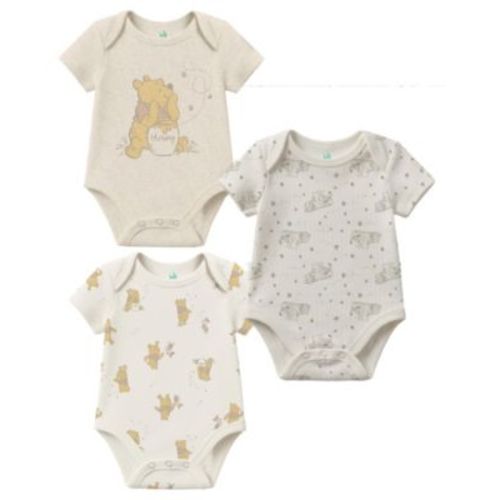 Baby Boys' or Baby Girls' Winnie the Pooh Crewneck Bodysuit, 3-Pack