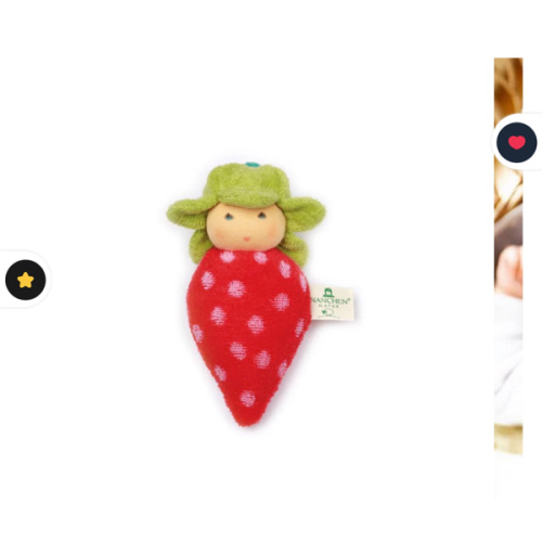 Nanchen Strawberry Rattle Doll | Rattle Dolls- Blue Otter Toys