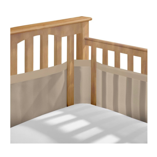 BreathableBaby Breathable Mesh Liner for Full-Size Cribs, Deluxe 4mm Mesh, Sand Beach (Size 4FS Covers 3 or 4 Sides)