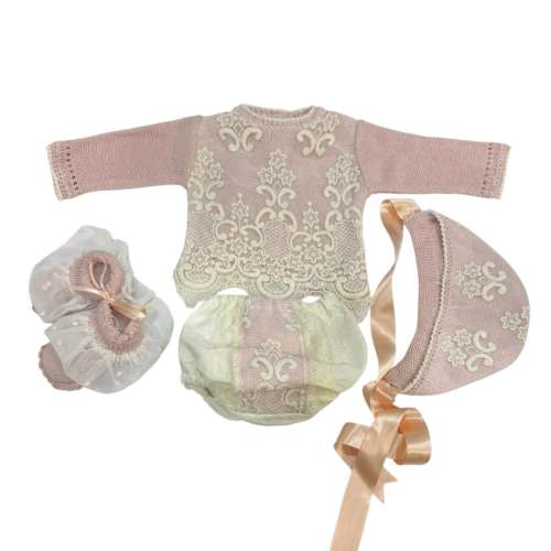 Roman Dusty Pink 4-piece Knitted Set