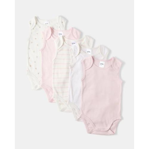5 Pack Sleeveless Bodysuits - Floral - 2