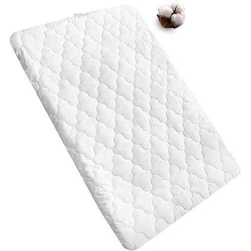 Bamuho Waterproof Pack and Play Sheets Fitted Quilted, 100% Cotton Pack and Play Mattress Protector, Fits Graco Pack n Play, Baby Portable Mini Cribs, Gourd Pattern Quilted - 39" x 27"
