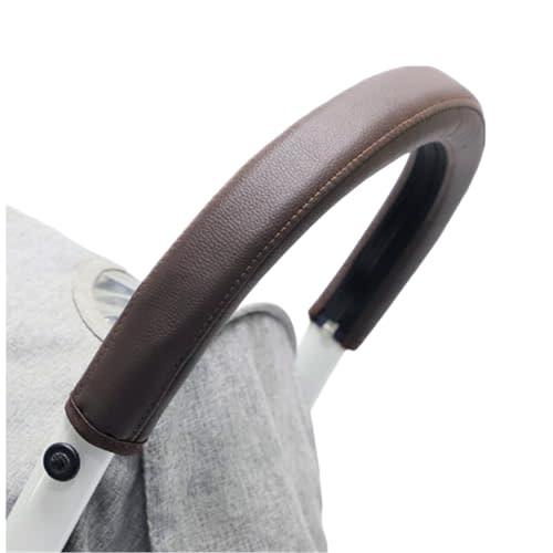 MINILUJIA Removable Zipper PU Leather Bumper Handlebar Sleeve for Baby Stroller Dust-Proof Cover Armrest Bumper Protect Case Specifical for Babyzen yoyo (Chocolate)