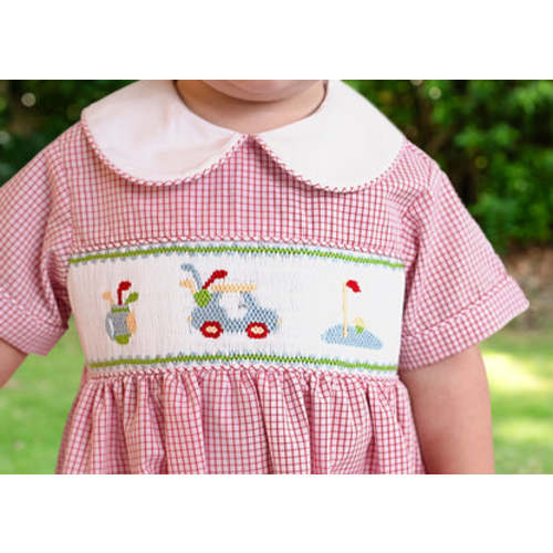 Red Gingham Smocked Golf Bubble – Cecil & Lou