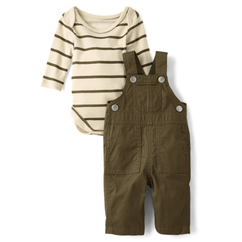 Baby Boys Utility Overalls 2-Piece Outfit Set - Green