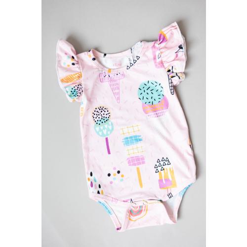 SALE What's the Scoop S/S Flutter Bodysuit | Mila & Rose