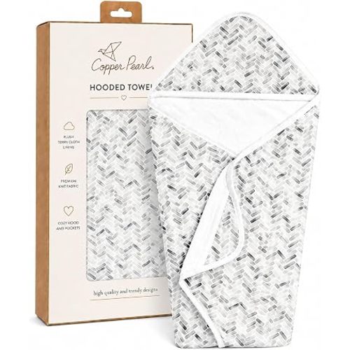 Copper Pearl Hooded Bath Towels Premium Knit/Terry Cloth Baby Towels with Hood, Pockets, and Cool Designs - Great to Gift and Make Bath Time Fun - Baby Bath Towel, Alta