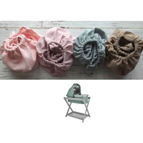 Organic Muslin Bassinet Sheet: Uppababy Vista/Cruz Pram, Handmade Cotton Fitted Sheet