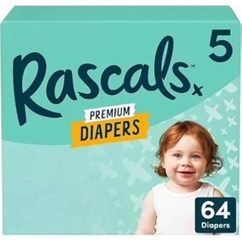 Rascals Premium Diapers, Size (5, 64, Count)