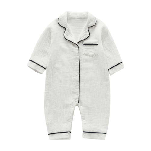 OSOLU Toddler Girl Boy Pajamas Romper Button Up Pajamas Footie Pj's Jumpsuit Onesie One-Pieces Infants Versatile Nightwear, 6-12 Months