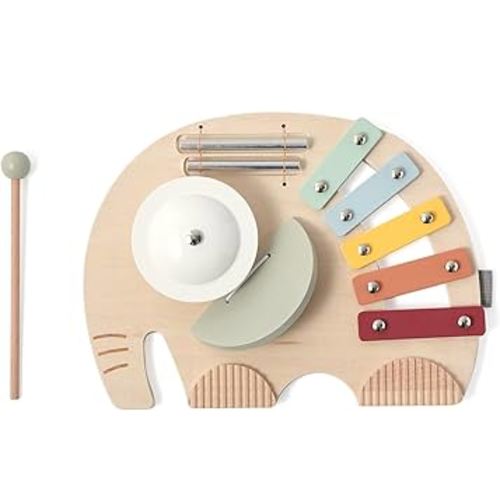 Promise Babe Wooden Elephant Musical Instruments for Toddlers, Baby Xylophone Percussion Instruments Toy for Kids, Montessori Educational Music Toys, Gifts for Girls Boys