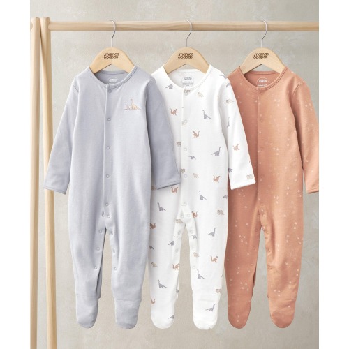 Sleepsuits (Pack of 3) - Dino Print