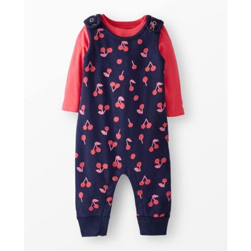Baby French Terry Tee & Overalls Set in Cherries 3-6 mos