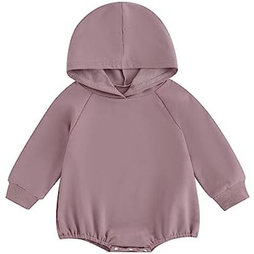 Thorn Tree Newborn Baby Boys Hooded Sweatshirt Long Sleeve Solid Romper Infant Baby Fall Winter Spring Outfits