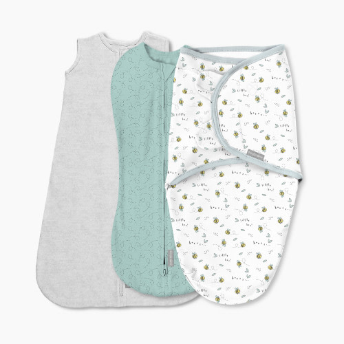 Ingenuity SwaddleMe Comfort Pack - Little Bees, 0-3 M