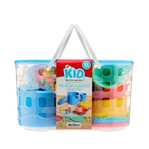 Kid Connection Chef in a Basket -Pretend Playset for Toddlers, 3 Years+, Plastic, Multiple Colors