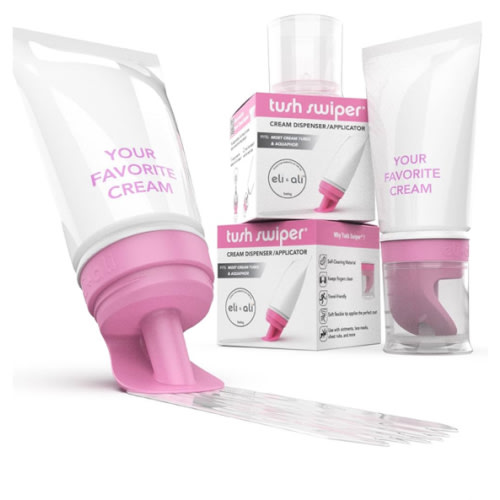 Eli & Ali Tush Swiper - Diaper Rash Cream & Butt Paste Applicator - Universal Fit for Most Diaper Creams | Mess-Free & Hygienic Alternative to Cream Spatula - Carry Less Baby Gear - Pink, 2 Pack