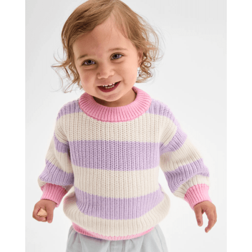 Baby Organic Cotton Chunky Rib Knit Jumper