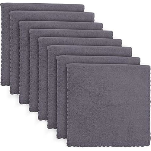 Super Soft Burp Cloths 8 Pack - Thick - Extra Absorbent - Perfect Size Large 20 X 10 Inch - Light and Easy to Carry - Milk Spit Up Rags - Burpy Cloths for Unisex, Boy, Girls, Newborn - Grey