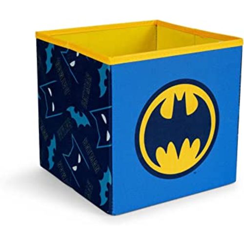 Ukonic DC Comics Batman Logo 11-Inch Storage Bin Cube Organizer | Fabric Basket Container, Cubby Cube Closet Organizer | Comic Book Superhero Toys, Gifts And Collectibles