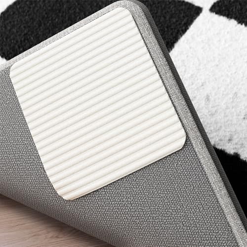 Home Techpro Vacuum Tech Rug Pad Gripper for Hardwood Floors No Damage Tape | New Material to Keep Your Rug in Place, Runner Rug Non Slip Rug Corner Pads Stickers for Carpet, Area Rug, Heavy Duty, 8 PCS