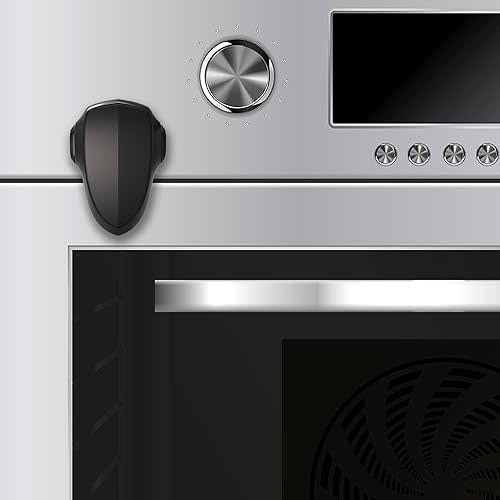 Oven Lock Child Safety New and Improved, Heat-Resistant, No Tools Needed, Easy Installation, Jet Black, by Moonybaby
