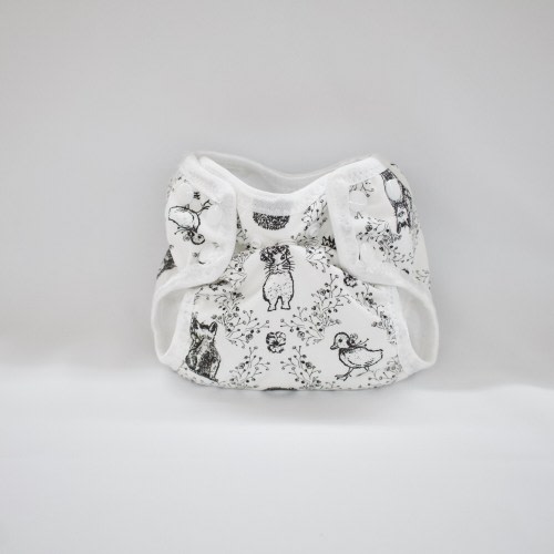 Bunny and Friends Newborn Cloth Diaper with umbilical cord snap