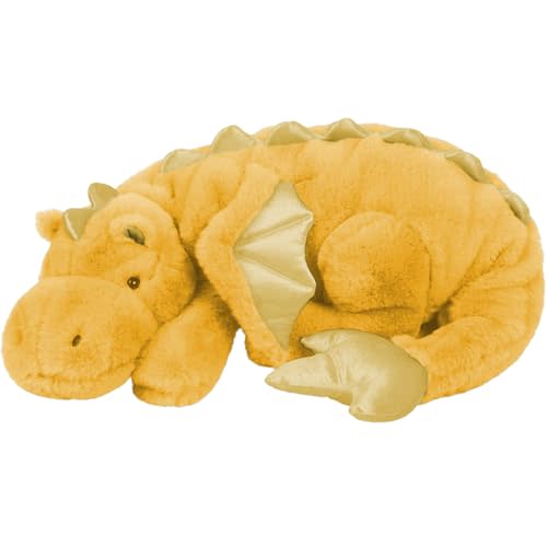 ARELUX Large 36in Cute Dragon Stuffed Animals Plush Toy Soft Yellow Pterosaur Plushie Giant Fuzzy Dinosaur Pillow Plushies with Wings Cuddly for Friends Family Member