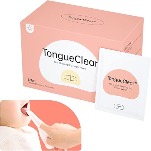 Toddler & Baby Dry Wipes, Premium 0-36 Months Tooth and Gum Wipes, Upgrade Tongue Cleaner for Infant & Newborn, 60 Count