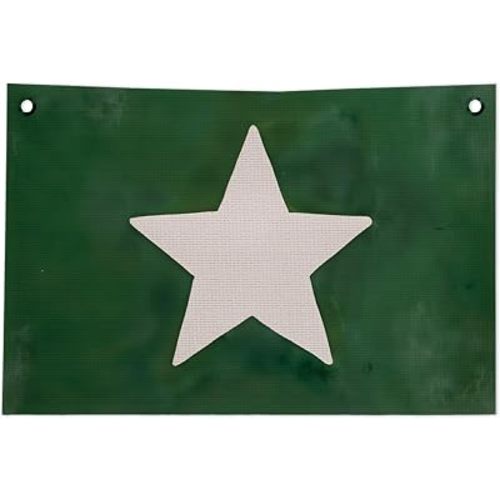 Retro Dark Green Star Canvas Banner, Kids Boys Room Pennant Flag Wall Art for Boys Room Bedroom Playroom, 30x20 in