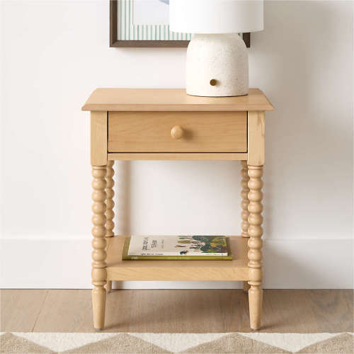 Jenny Lind 21" Maple Wood Spindle Kids Nightstand with Drawer