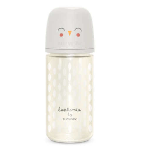 Suavinex Bonhomia Anti-Colic Glass Bottle – Beige - 8oz - Suavinex USA