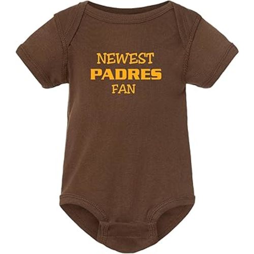 Curiositees New Padres Fan Baby Jersey Bodysuit Outfit - Brown