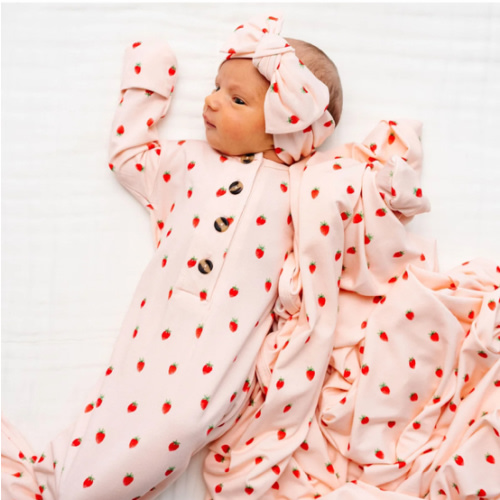 Junie Newborn Bundle (Gown, Blanket and Headband)