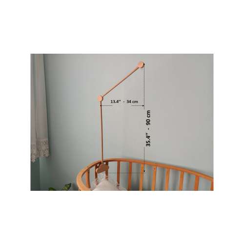 Natural Wood Baby Crib Mobile Arm: Universal Fit, Tool-Free