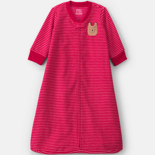 Baby Christmas Reindeer Striped Fleece Loose Fit Wearable Blanket - Red | Carter’s Oshkosh Canada