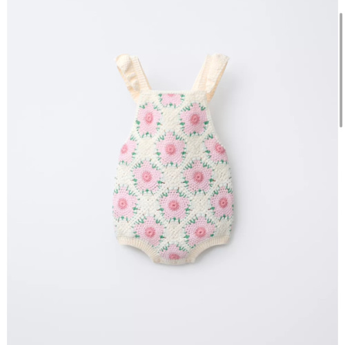 CROCHETED FLOWER ROMPER - Ecru | ZARA United States