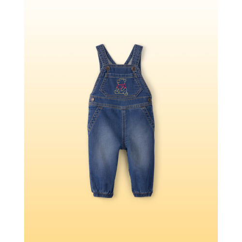 Baby Disney© Winnie the Pooh Embroidered Knit-Like Denim Overalls - Dark Wash | Carter's