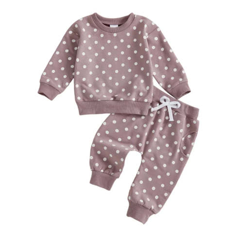 Polka Dot Sweatshirt & Jogger Set