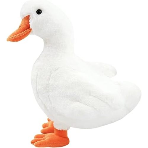 Call Duck Stuffed Animal Toy Fluffy and Cuddly Mallard Duck Plush Toy for Baby, Kids, Adults, Boys and Girls, for Birthday Christmas Halloween Swan Goose Easter Gift (White Duck)