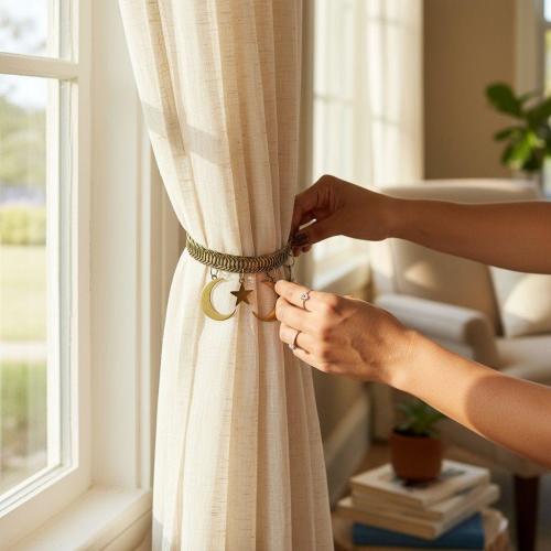 Vintage Star Moon Curtain Clip - Celestial Home Decor