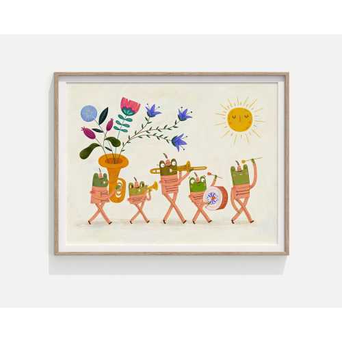 Frog Wall Art Frog Nursery Décor Frog Art Print Folk Art Print Kids Art Prints Nursery Art Whimsical Art Colorful Wall Art Eclectic Wall Art